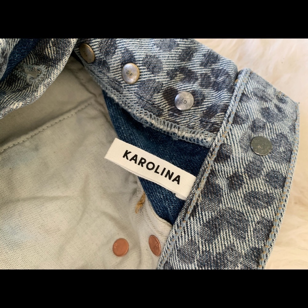 GRLFRND Gray Karolina Wildcat Cheetah Print High Rise Waist Skinny Jeans, 27 NWT - Picture 10 of 14